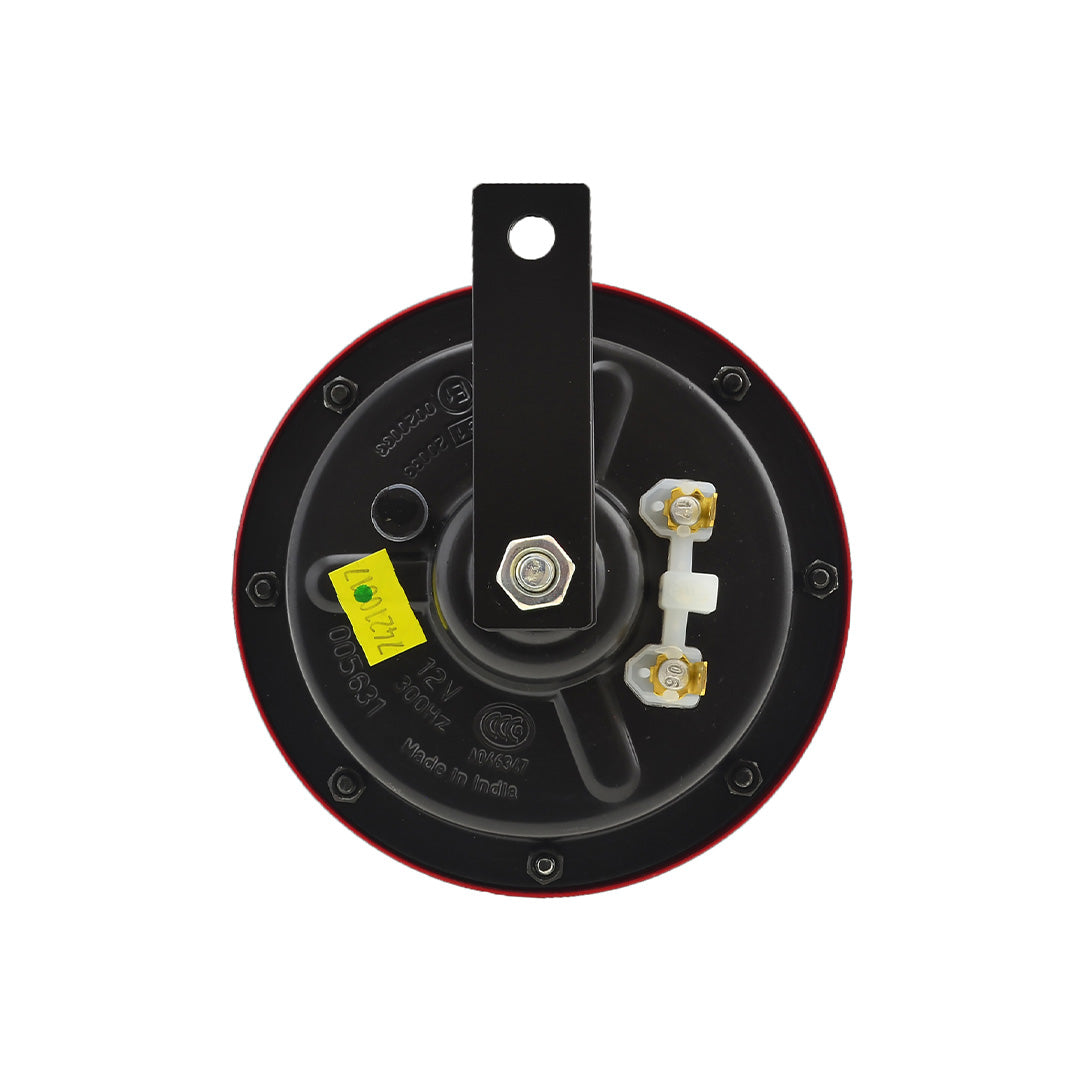 Hella Super Tone 12V Disc Horn With Red Protective Grill (Set Of 2) - 003 399 821 Horn Red
