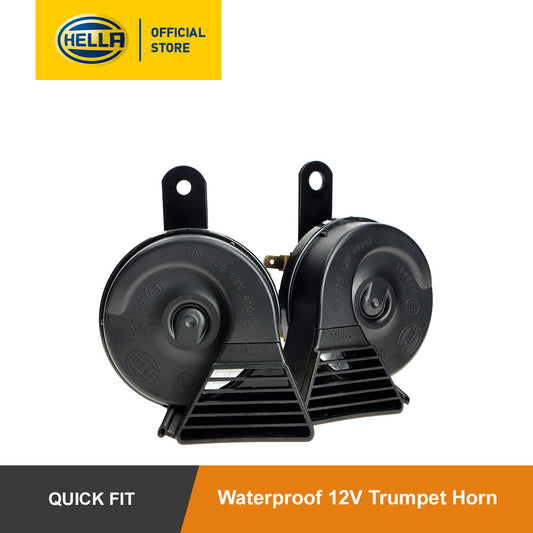 Hella Waterproof 12V Trumpet Horn (Set of 2)