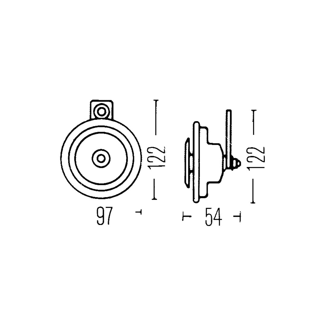 Hella Sharp Tone 12V Disc Horn With Yellow Protective Grill (Set Of 2) - 922 000 731 Horn Yellow
