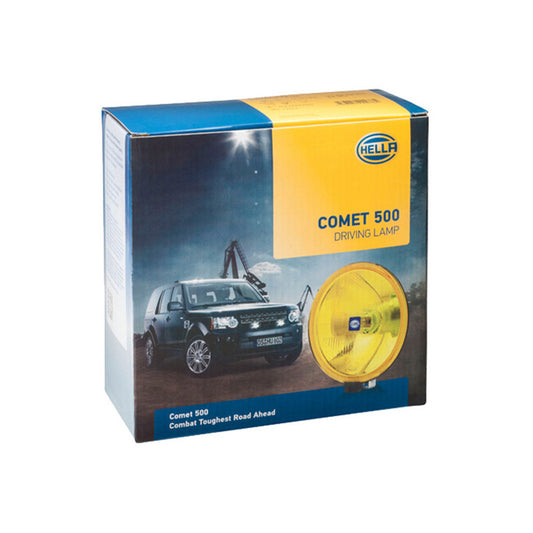 Hella Comet 500 Driving Lamp With Yellow Lens (1 Pc)- 005 750 511 Auxiliary Light Yellow Lens