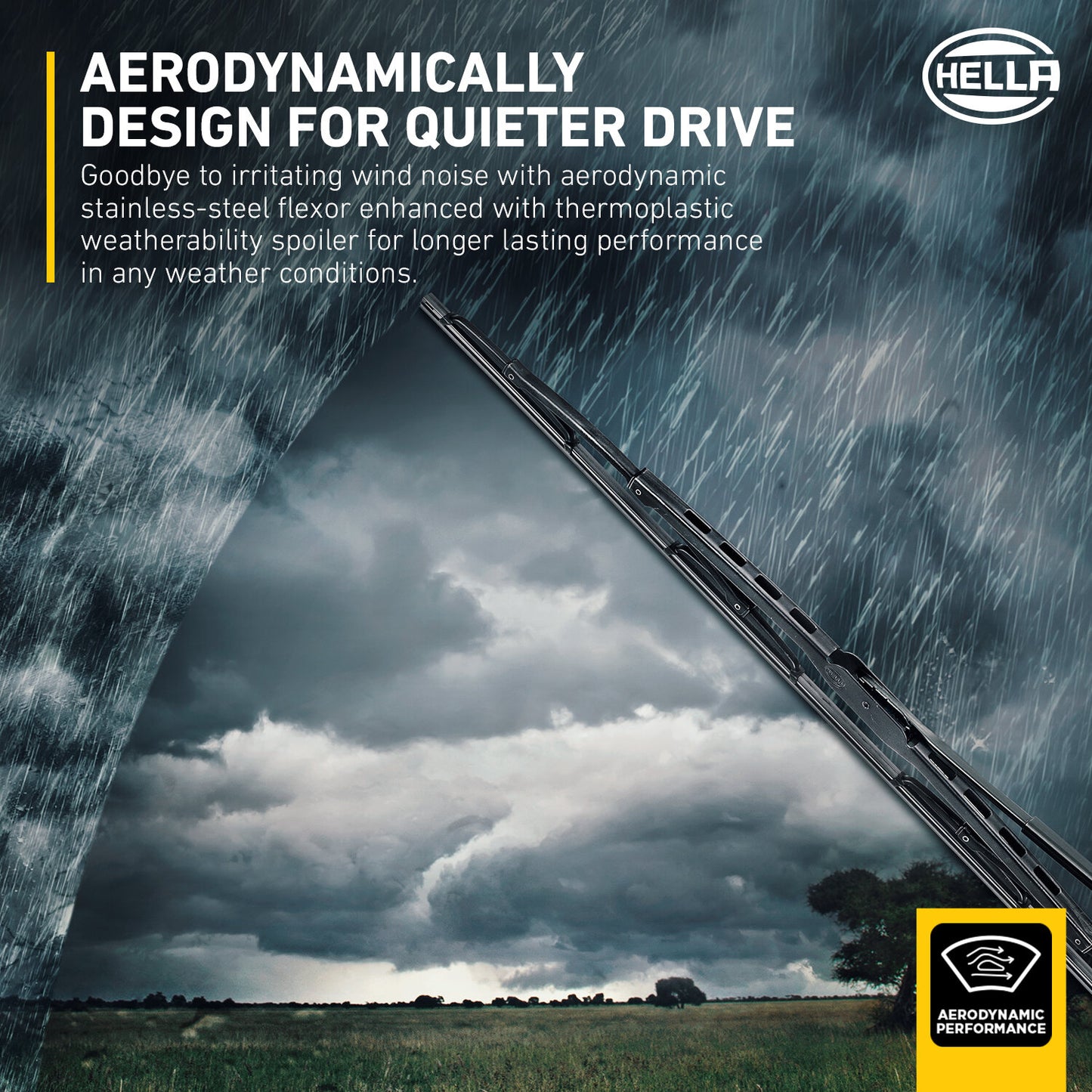 Hella Cleantech 2.0 Wiper Blade (1 Pc) - 14”-26” Wiper Black