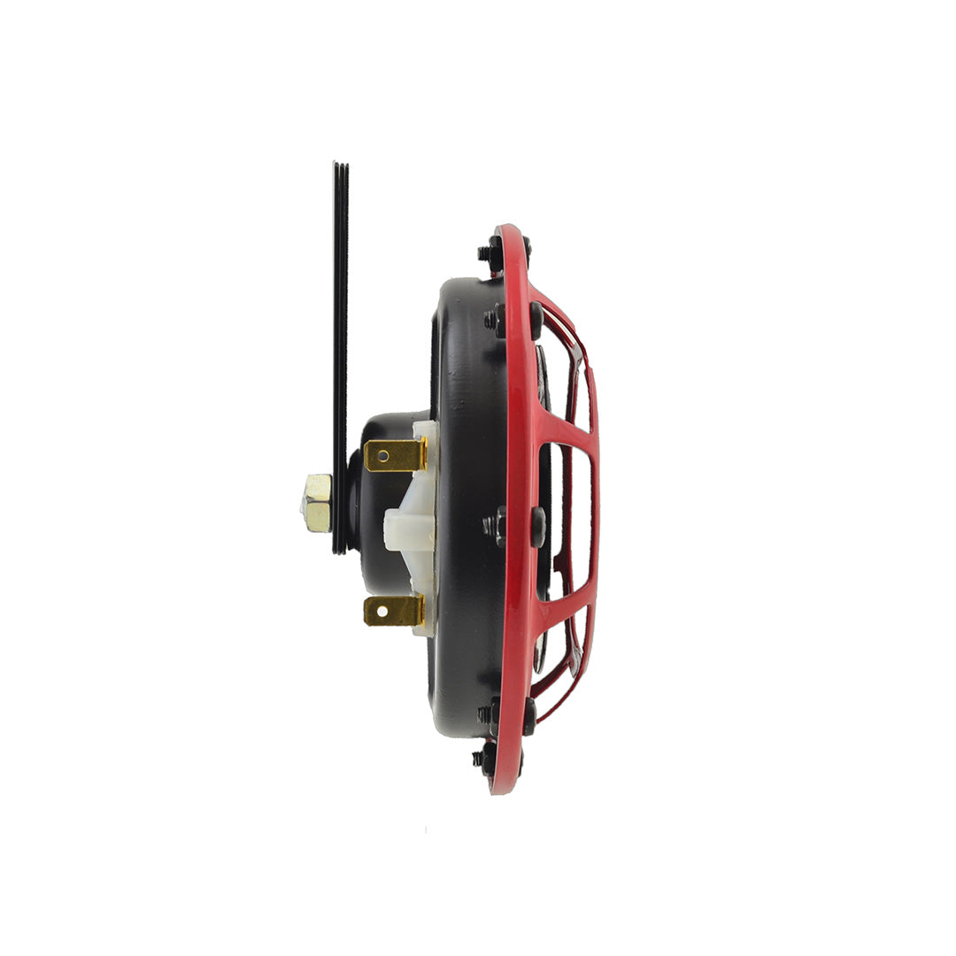 Hella Super Tone 12V Disc Horn With Red Protective Grill (Set Of 2) - 003 399 821 Horn Red