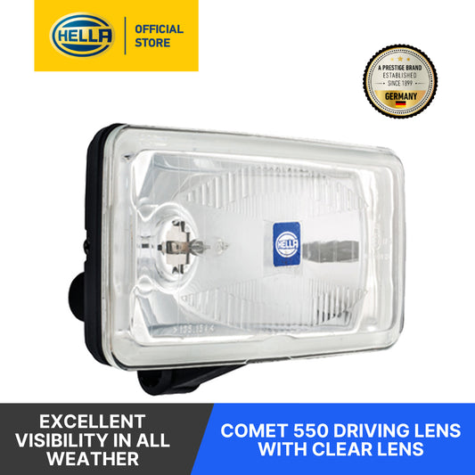 Hella Comet 550 Driving Lens With Clear Lens (1 Pc)- 005 700 473 Auxiliary Light Clear Lens