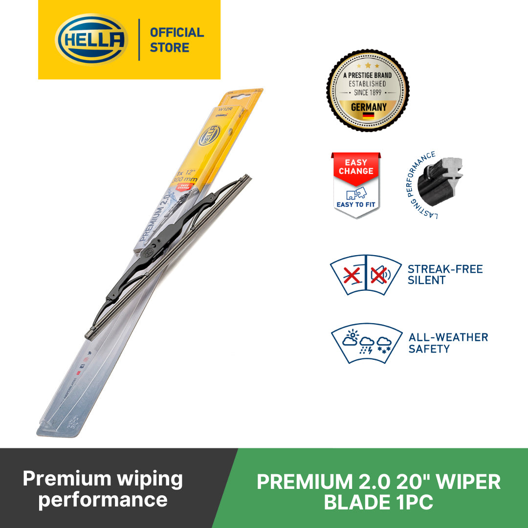 Hella Premium 2.0 Wiper Blade (1 Pc) - 12”-26” Wiper Black