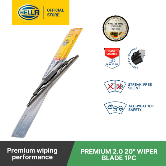 Hella Premium 2.0 Wiper Blade (1 Pc) - 12”-26” Wiper Black