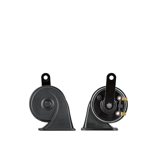 Hella Midnight Black 12V Trumpet Horn (Set Of 2) - 011 225 111 Horn Black