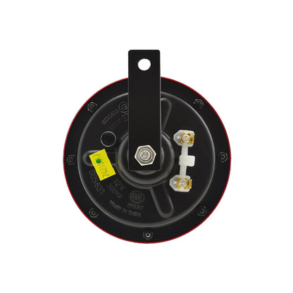 Hella Super Tone 12V Disc Horn With Red Protective Grill (Set Of 2) - 003 399 821 Horn Red