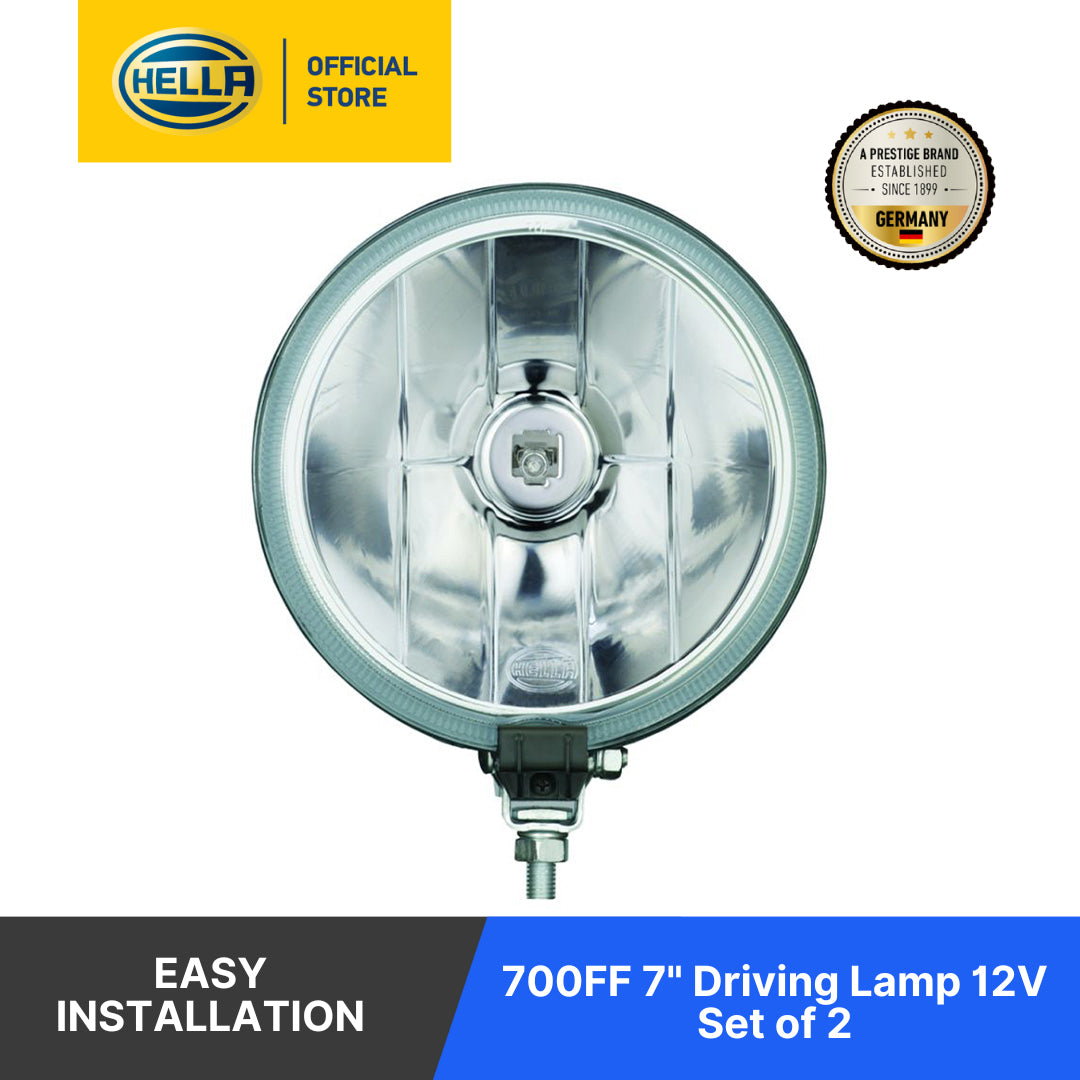 Hella 700Ff 7" Driving Lamp 12V (Set Of 2) - 010 032 801 Auxiliary Light Clear Lens