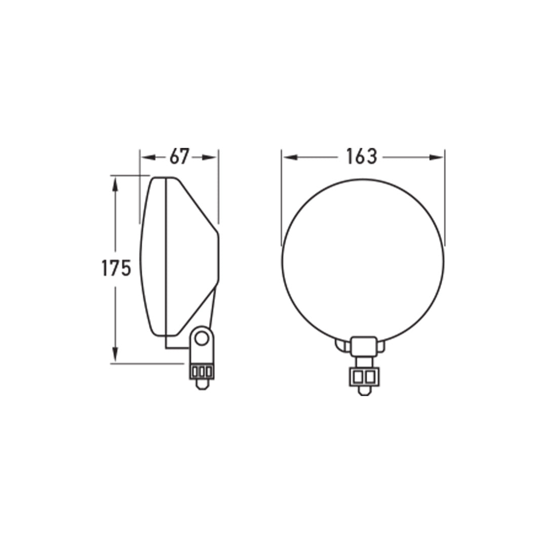 Hella Fog Lamp 500Ff 12V (Set Of 2) - 005 750 941 Auxiliary Light Clear Lens