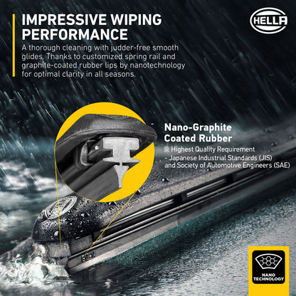 Hella Cleantech 2.0 Wiper Blade (1 Pc) - 14”-26” Wiper Black