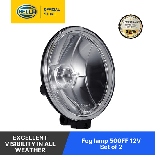 Hella Fog Lamp 500Ff 12V (Set Of 2) - 005 750 941 Auxiliary Light Clear Lens