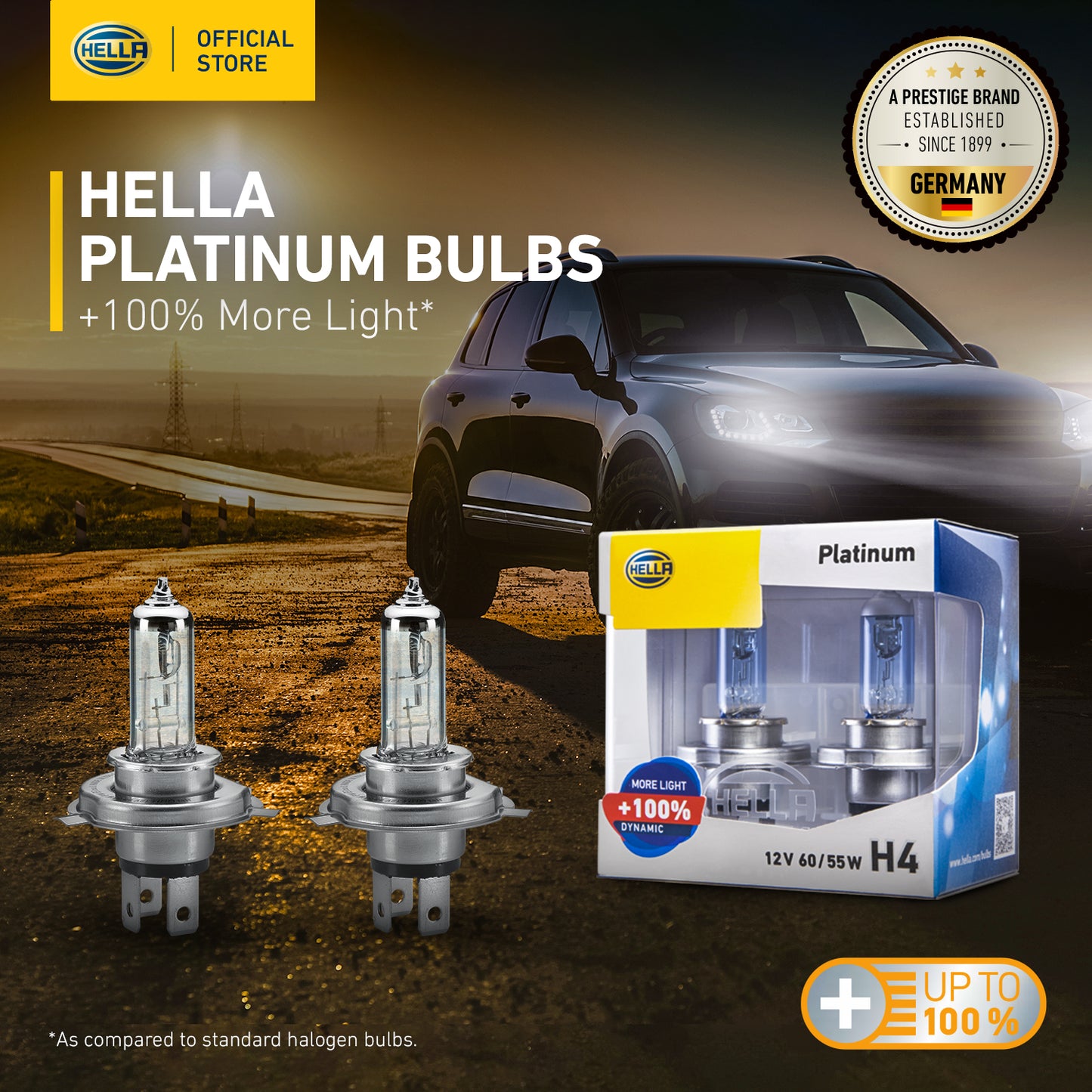 Hella Performance Bulb Range +100% Brightness (2 Bulbs) - 7 Fitting Types Bulbs White