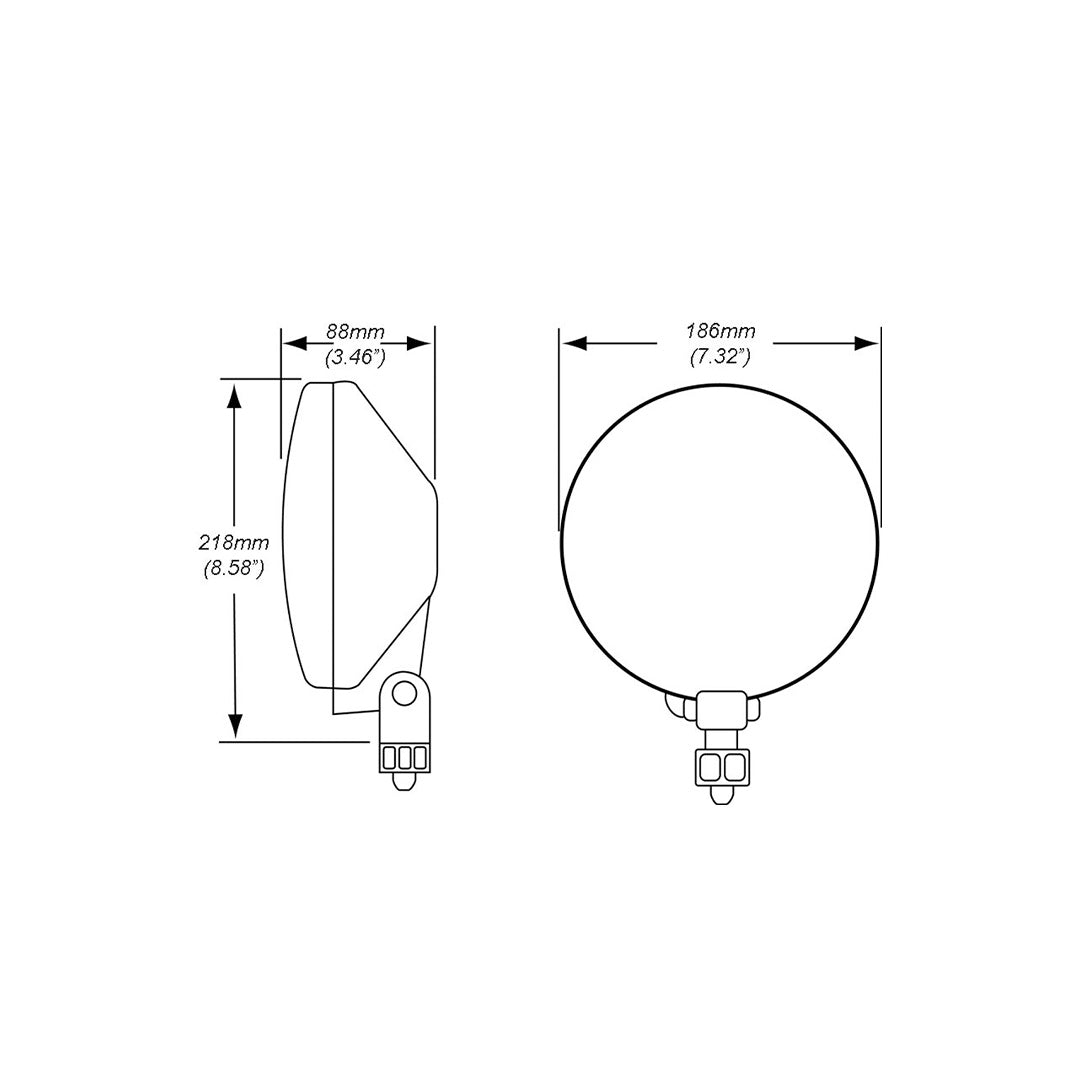 Hella 700Ff 7" Driving Lamp 12V (Set Of 2) - 010 032 801 Auxiliary Light Clear Lens