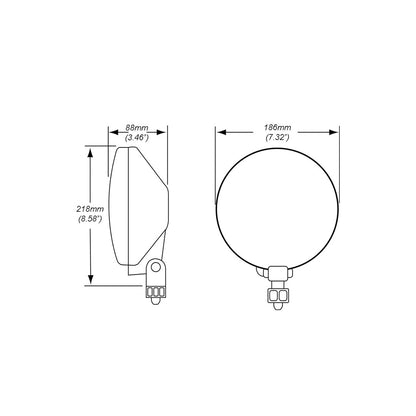 Hella 700Ff 7" Driving Lamp 12V (Set Of 2) - 010 032 801 Auxiliary Light Clear Lens