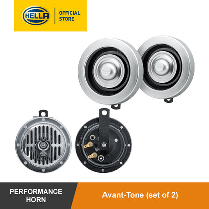 Hella Avant-Tone 12V Disc Horn (Set Of 2) - 004 811 101  Horn Silver