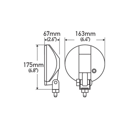 Hella Comet 500 Driving Lamp With Yellow Lens (1 Pc)- 005 750 511 Auxiliary Light Yellow Lens